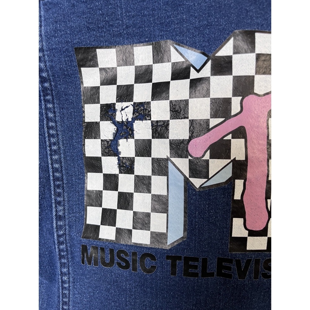 MTV Denim Jacket Girls XL 14/16 Dark Blue Wash Vintage Style - Picture 5 of 6